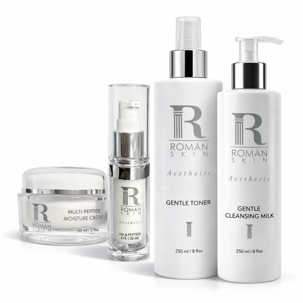 Roman Skin Evening Defense System — four-step nighttime ritual